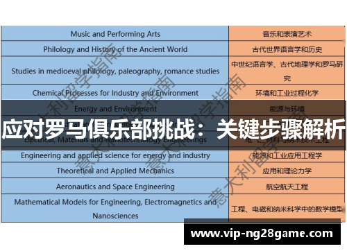 应对罗马俱乐部挑战：关键步骤解析