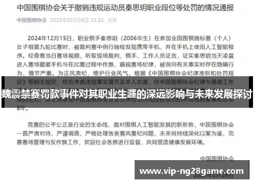 魏震禁赛罚款事件对其职业生涯的深远影响与未来发展探讨